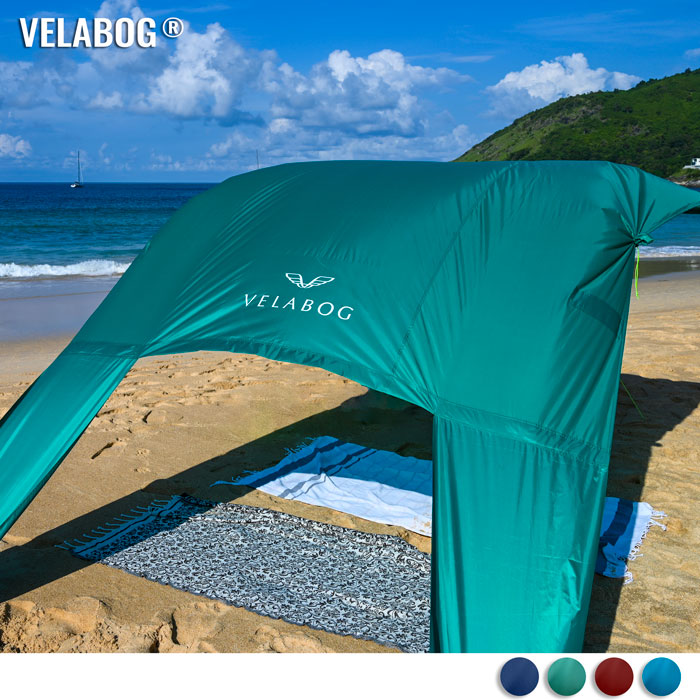 Beach sun sail shelter Velabog Breeze, green.
