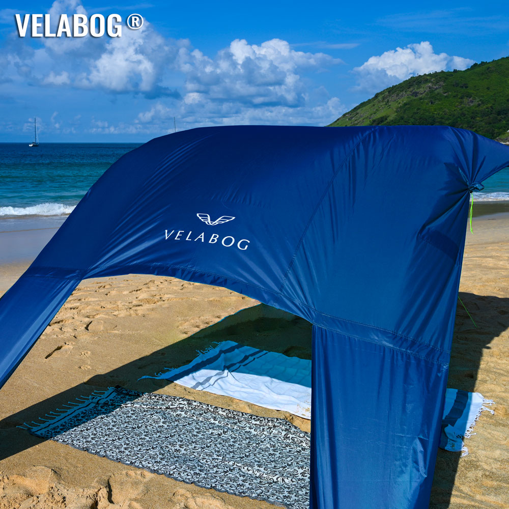 Beach sun sail shelter Velabog Breeze, nightblue.