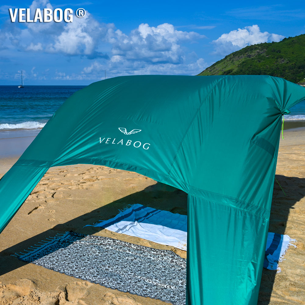 Żagiel słoneczny namiot plażowy Velabog Breeze, zielony.