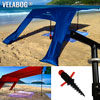 Kit de ampliación para el toldo playa Velabog Breeze, compuesto de armazón de fibra de vidrio y anclaje.