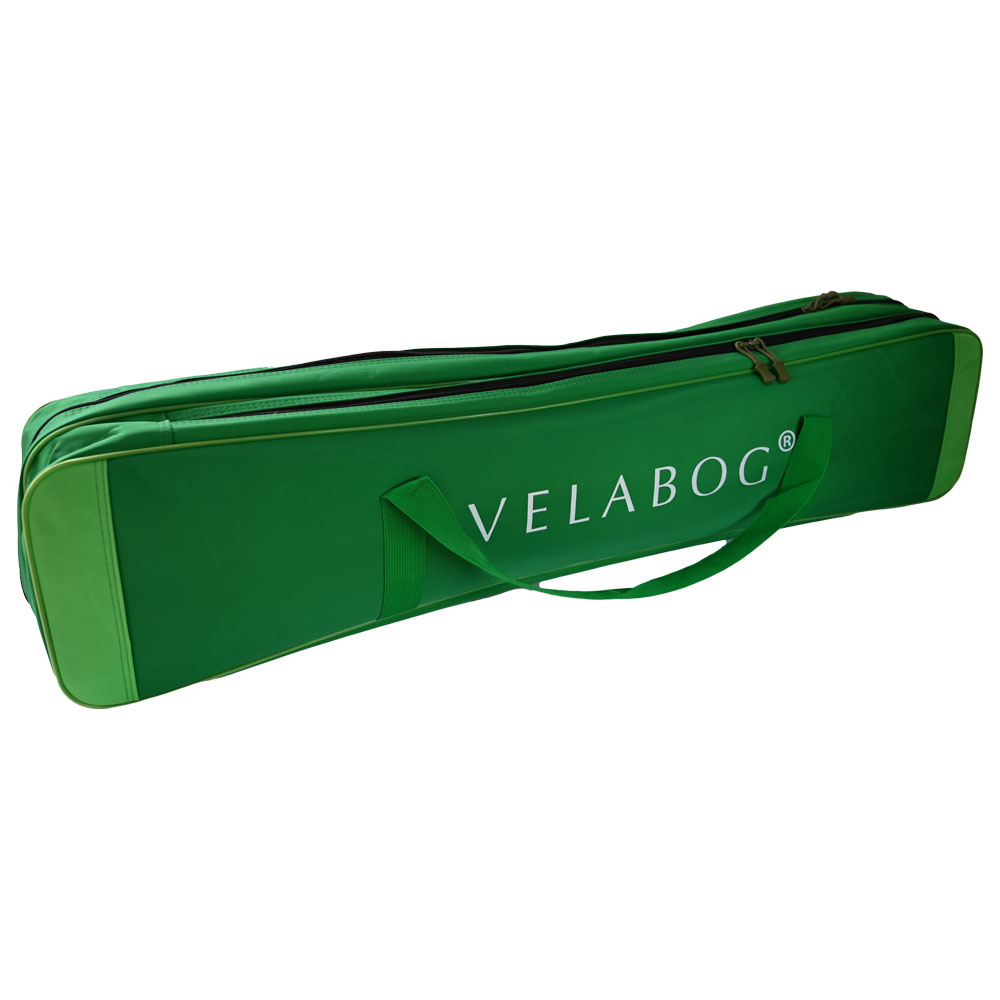 Velabog просторная и прочная зелёная сумка с двумя отсеками, длина 105 см, общая ширина 17 см, высота 22 см.
